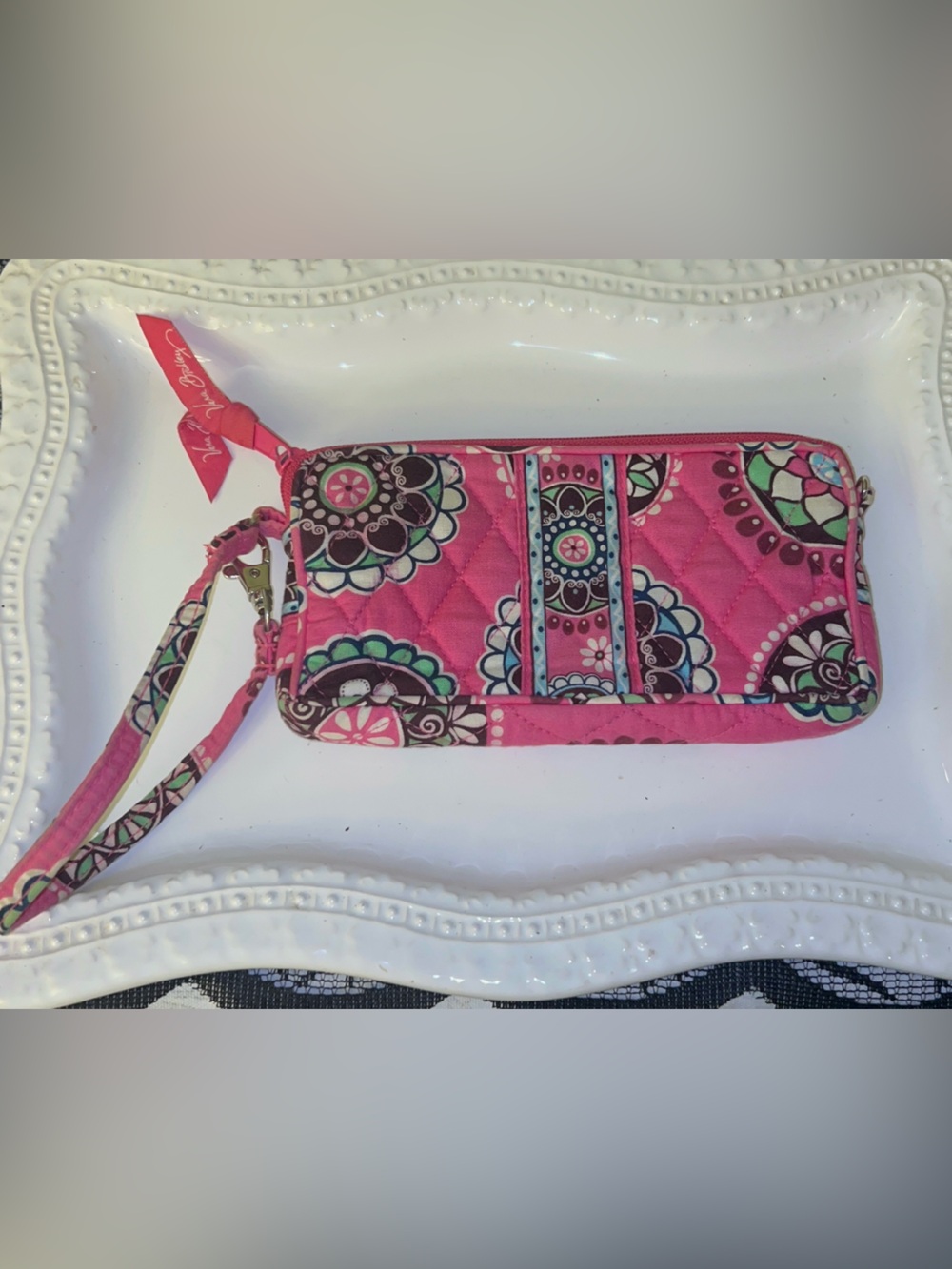 Vera Bradley All-in-One wristlet wallet in the retired "Cupcakes Pink" pattern